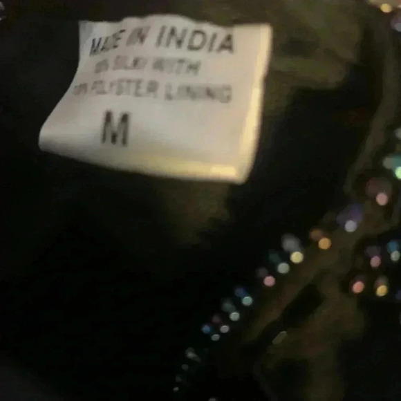 Vintage Black Beaded Top Size Medium - Picture 3 of 4